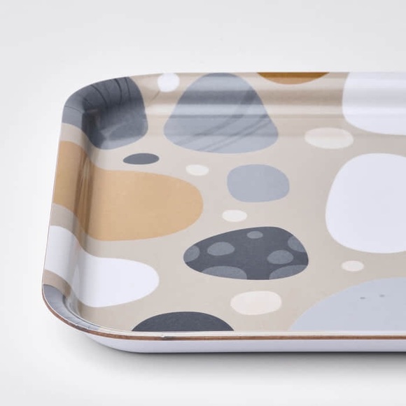 Ikea SOMMARFLOX Tray, patterned stones/multicolor, 8×11" NEW - Picture 3 of 4
